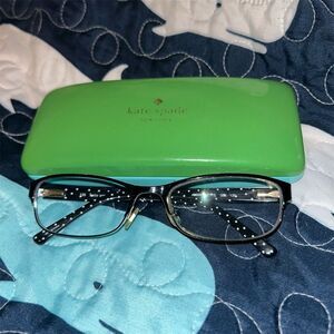 Kate Spade Women's Cat Eye eyeglasses Black Polka Dot with Case